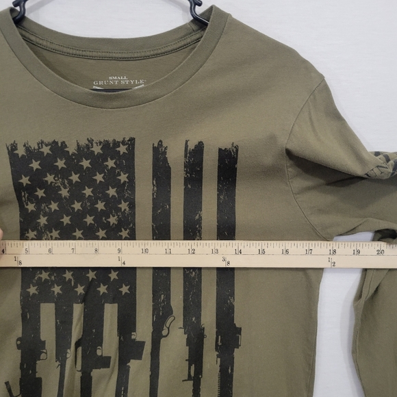 Grunt Style Green Army Long Sleeve Pull-Over Top Small - Picture 8 of 13